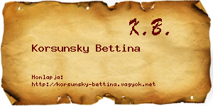 Korsunsky Bettina névjegykártya